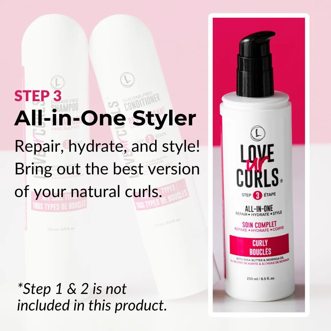 - LUS All in One Curl Cream Styler, anti Frizz Curling Cream for Curly Hair, Repair, Define, Hydrate & Style with Shea Butter, 250Ml
