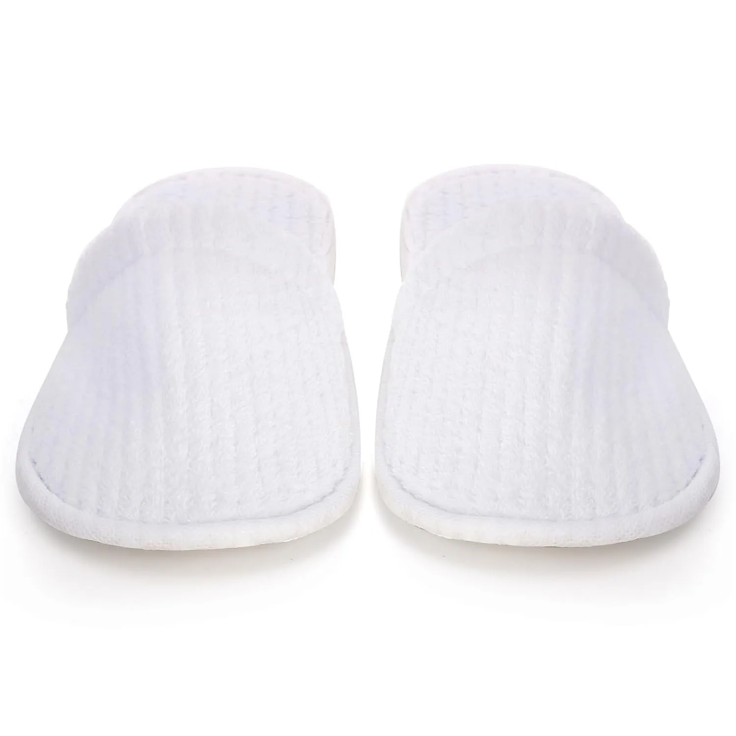 20 Pairs White Disposable Slippers, Closed Toe Soft Coral Fleece SPA Slippers for Women and Men, Comfortable Non-Slip Disposable Slippers for Travel Guests Hotel Home Salon