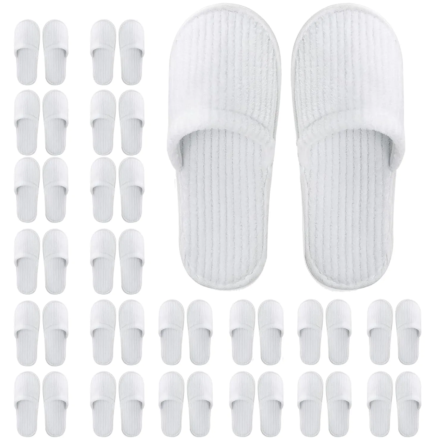20 Pairs White Disposable Slippers, Closed Toe Soft Coral Fleece SPA Slippers for Women and Men, Comfortable Non-Slip Disposable Slippers for Travel Guests Hotel Home Salon