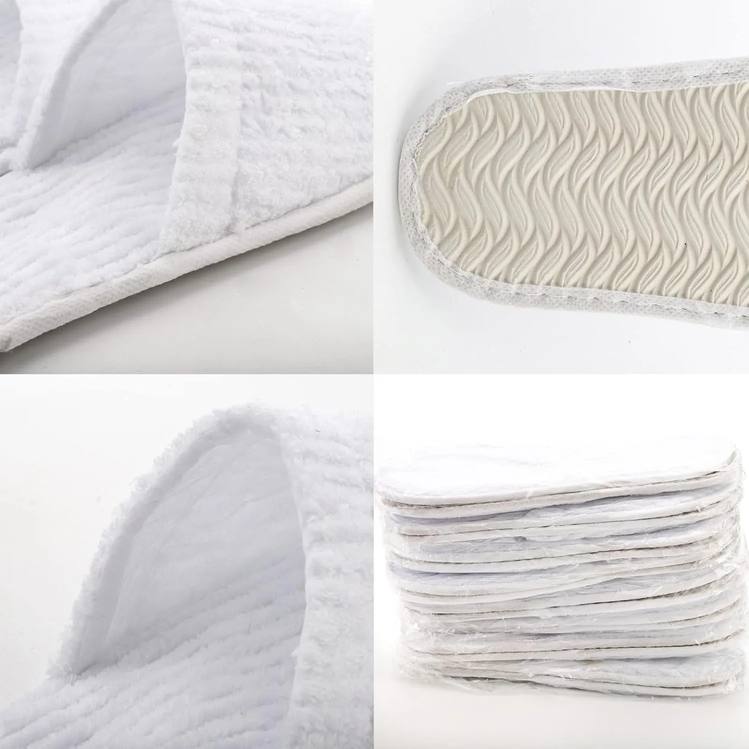 20 Pairs White Disposable Slippers, Closed Toe Soft Coral Fleece SPA Slippers for Women and Men, Comfortable Non-Slip Disposable Slippers for Travel Guests Hotel Home Salon