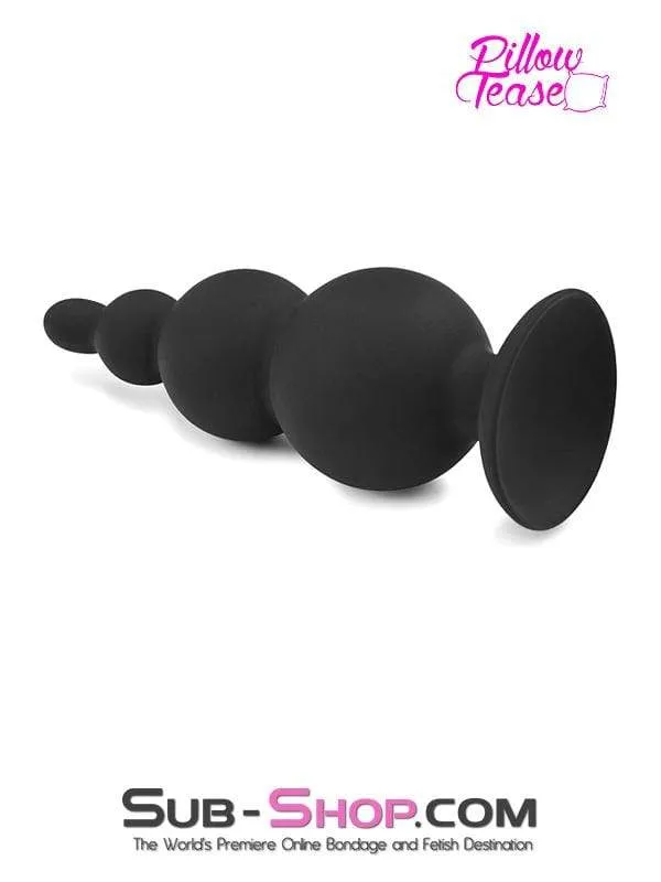 2329M-SIS      Large Graduated Silicone Anal Plug Sissy Trainer with Suction Cup Base