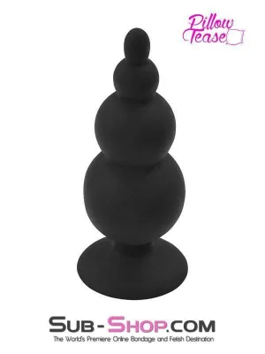 2329M-SIS      Large Graduated Silicone Anal Plug Sissy Trainer with Suction Cup Base