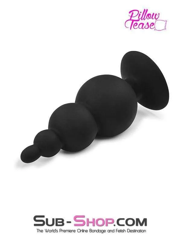 2329M-SIS      Large Graduated Silicone Anal Plug Sissy Trainer with Suction Cup Base
