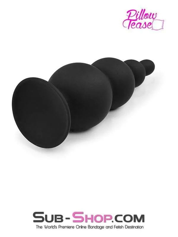 2329M-SIS      Large Graduated Silicone Anal Plug Sissy Trainer with Suction Cup Base