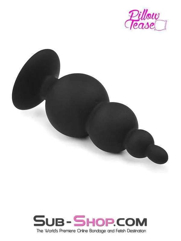 2329M-SIS      Large Graduated Silicone Anal Plug Sissy Trainer with Suction Cup Base