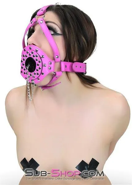 5744RS      Hot For Pink Riveted Plug Gag Trainer