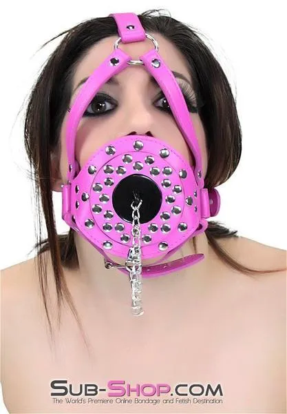 5744RS      Hot For Pink Riveted Plug Gag Trainer