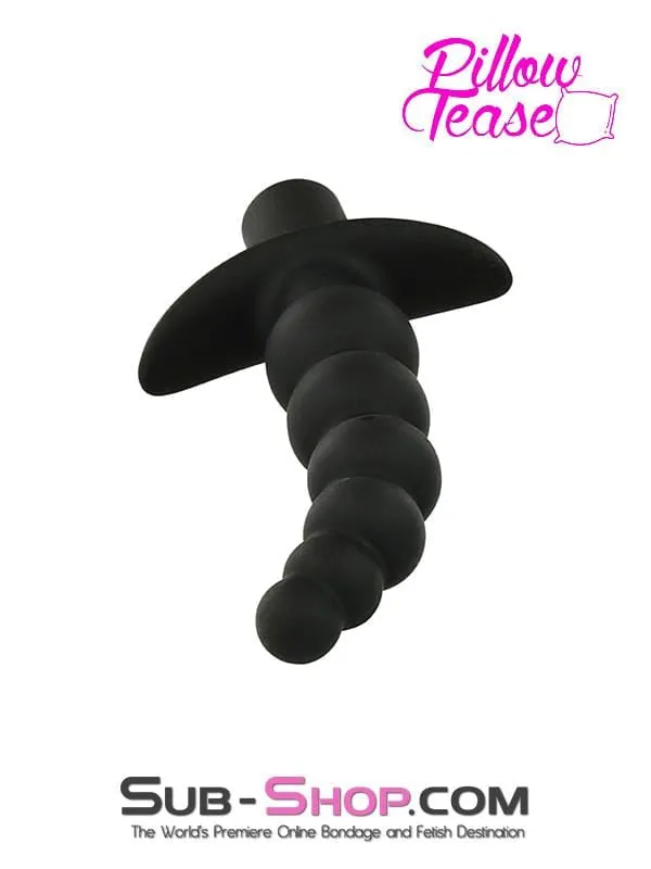 6946M      Black Graduated Beaded Vibrating Butt Plug - LAST CHANCE - Final Closeout!