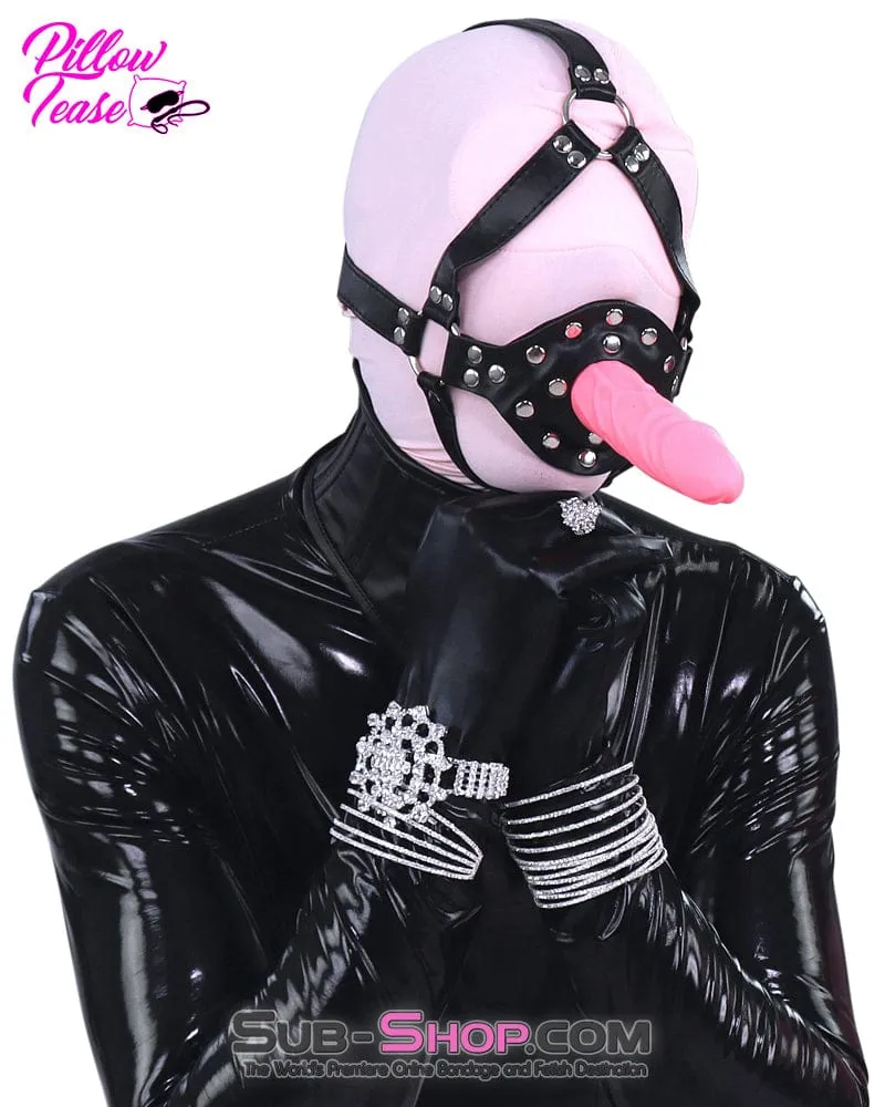 9866DL      Penis Gag Trainer with External Dildo, Pink