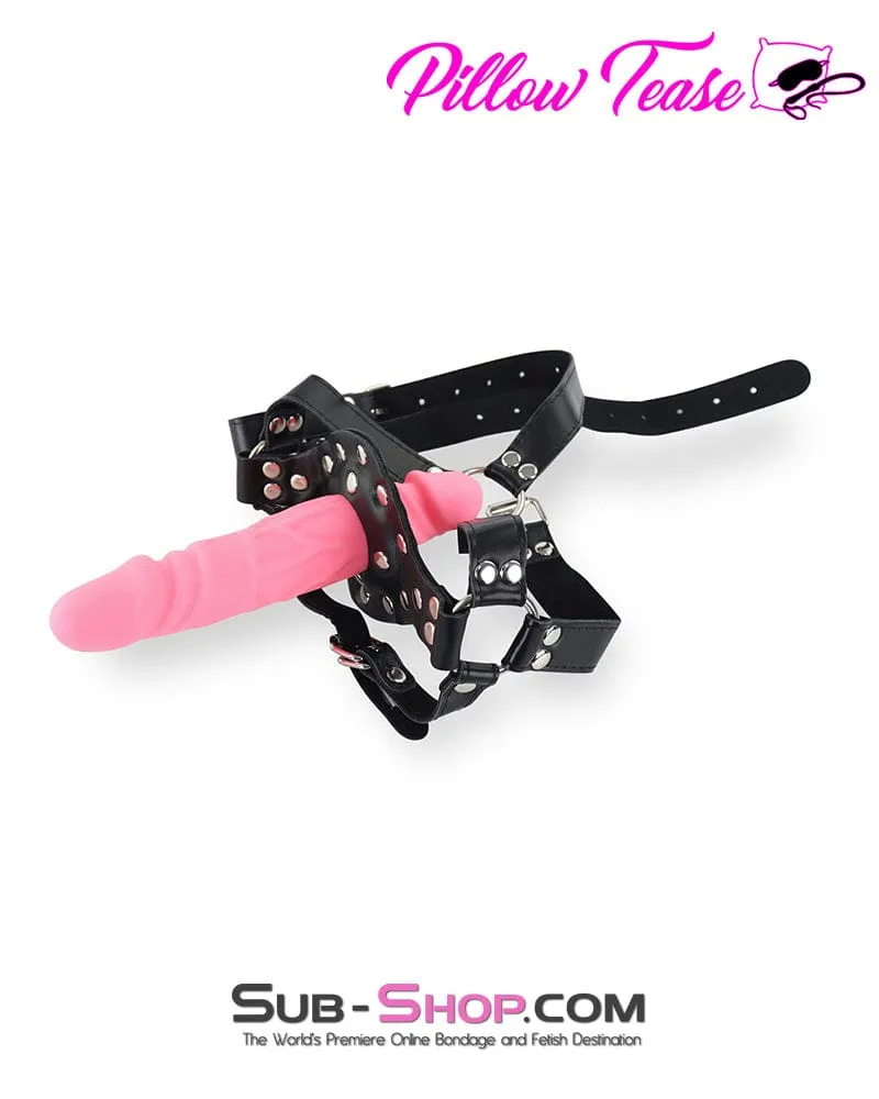 9866DL      Penis Gag Trainer with External Dildo, Pink