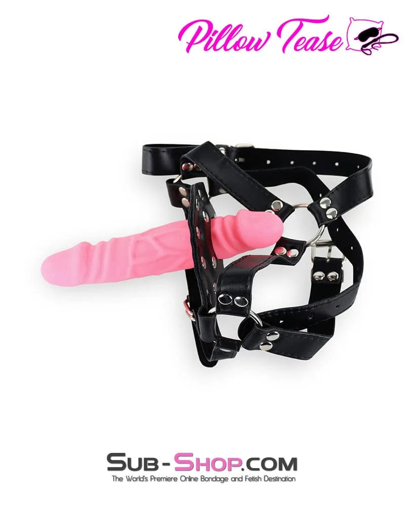 9866DL      Penis Gag Trainer with External Dildo, Pink