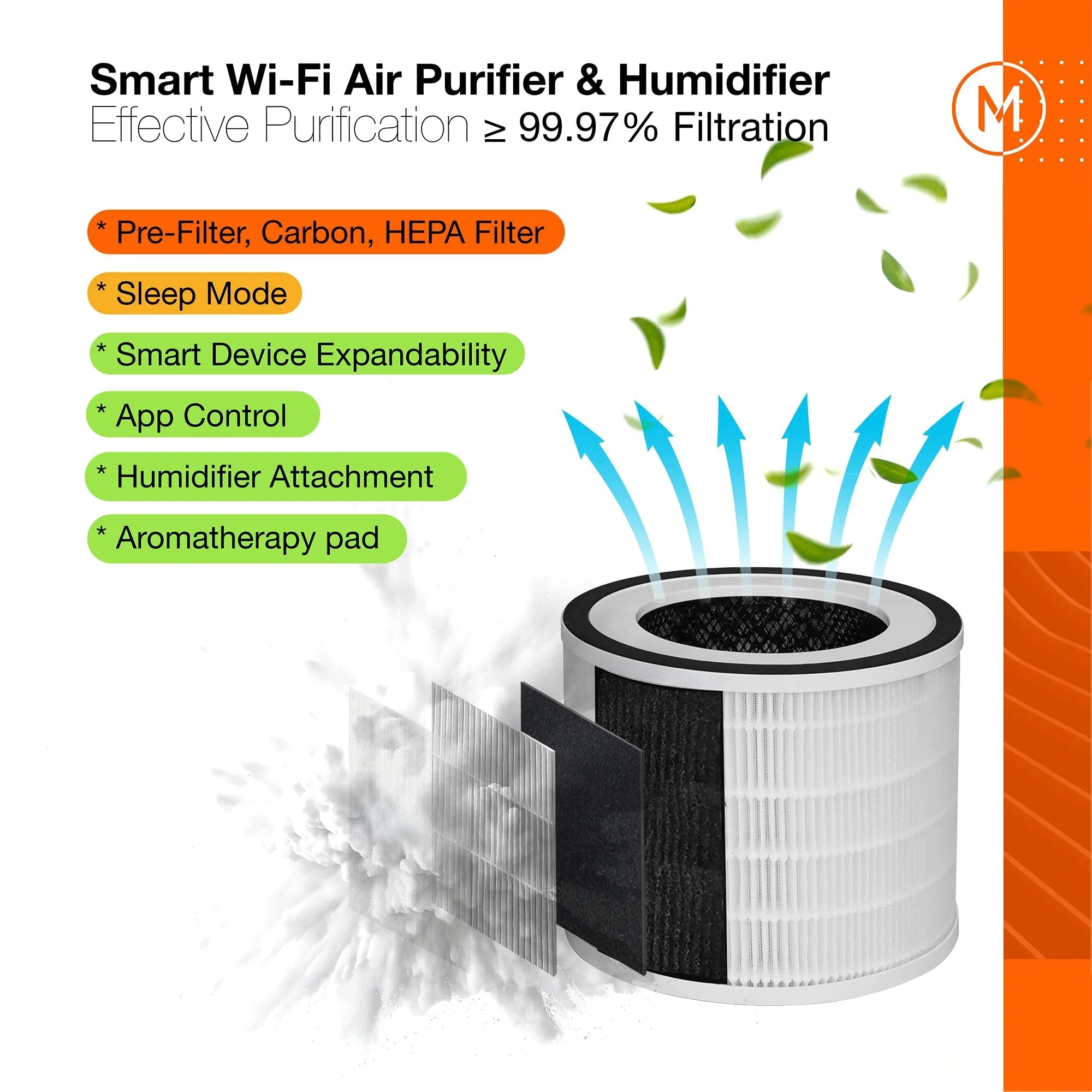 Air Care Smart 4 in 1 Air Purifier, Humidifier with Aromatherapy & Nightlight