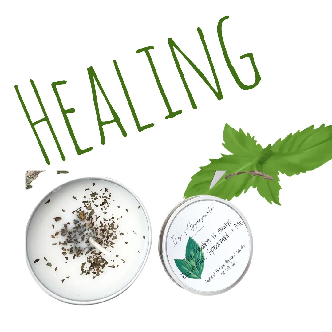 All Natural Herbal Blended Tin Candle w/ Herbs