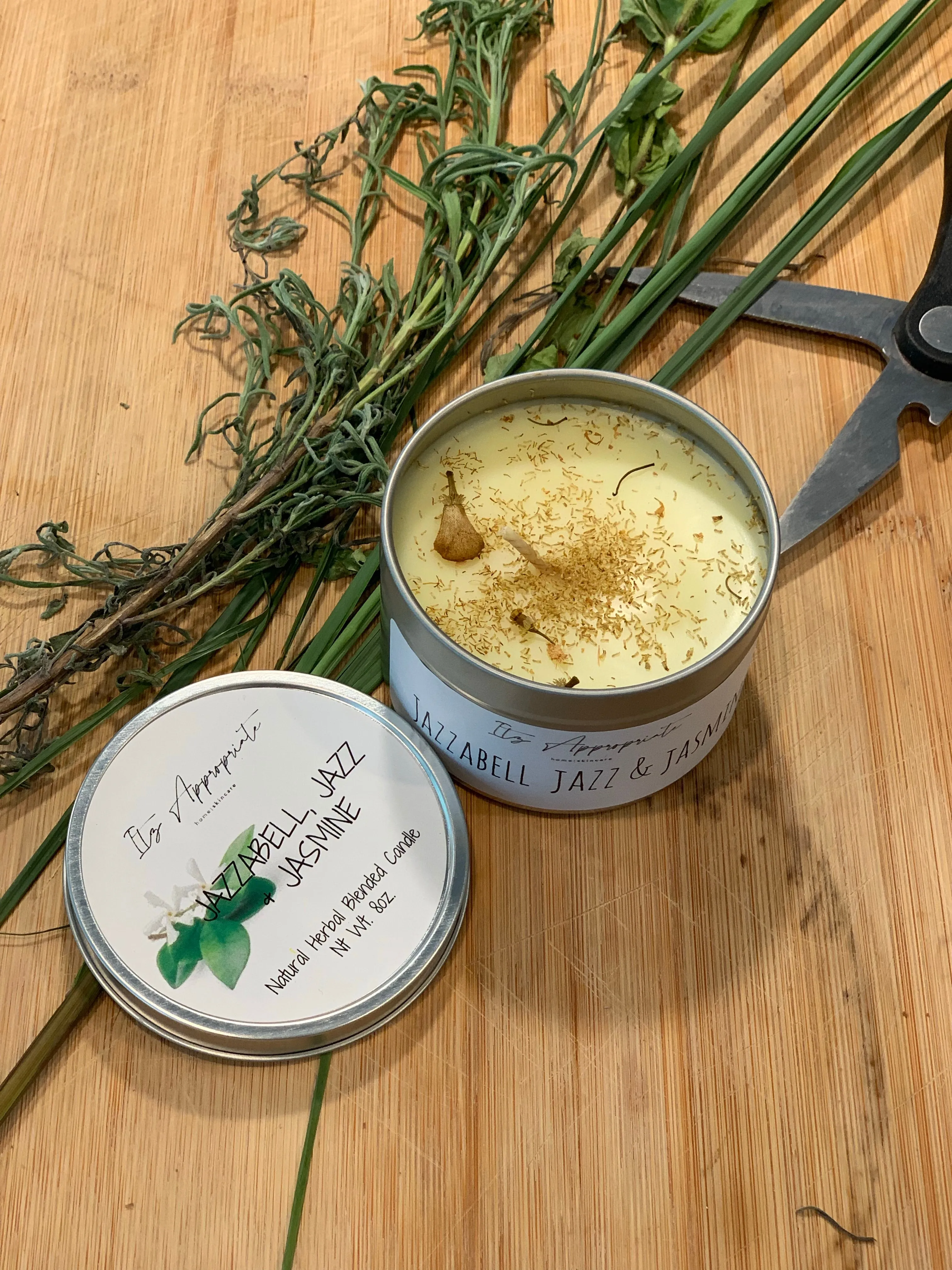 All Natural Herbal Blended Tin Candle w/ Herbs