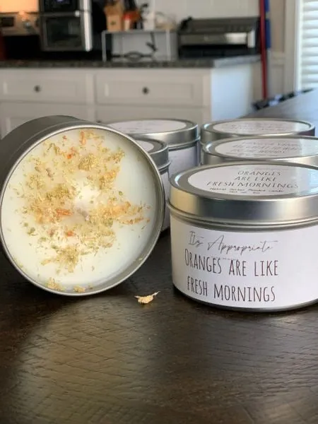 All Natural Herbal Blended Tin Candle w/ Herbs