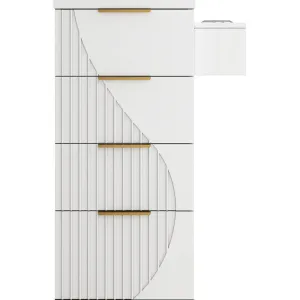 Anais Salon Trolley / 4 Storage Drawers Plus Tool Holder on Wheels for Salon Versability / White by Deco Salon Furniture