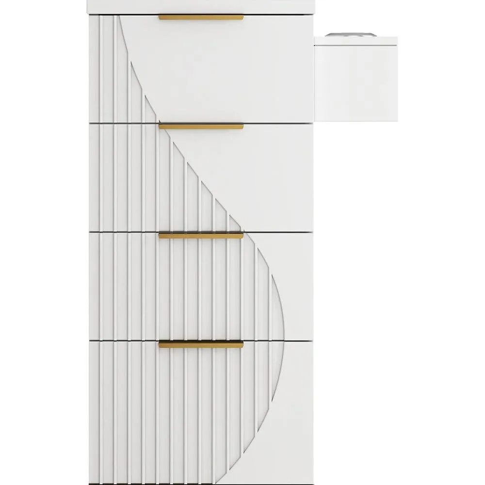 Anais Salon Trolley / 4 Storage Drawers Plus Tool Holder on Wheels for Salon Versability / White by Deco Salon Furniture