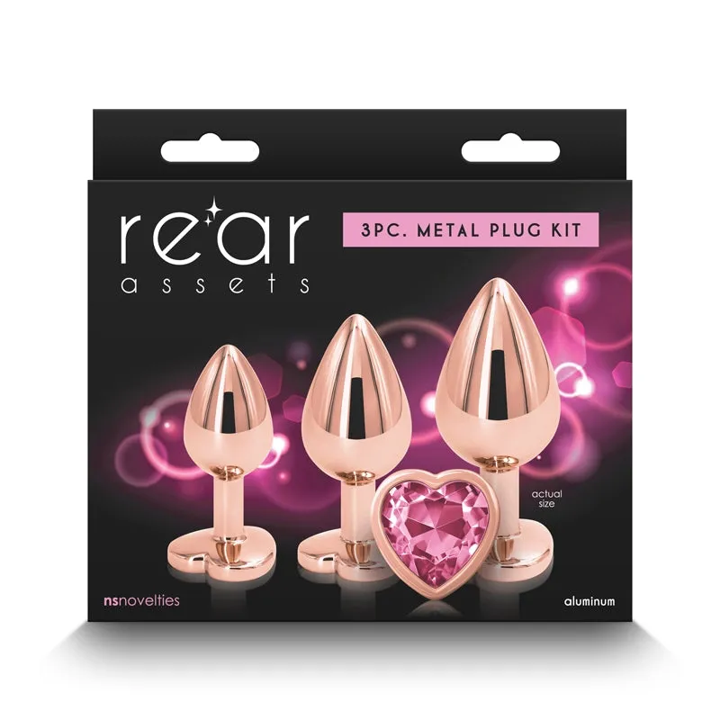 Anal Training Kit in Rose Gold with Pink Hearts