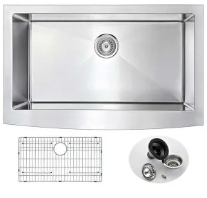 Anzzi ELYSIAN Series 36 in. Farm House Single Basin Handmade Stainless Steel Kitchen Sink