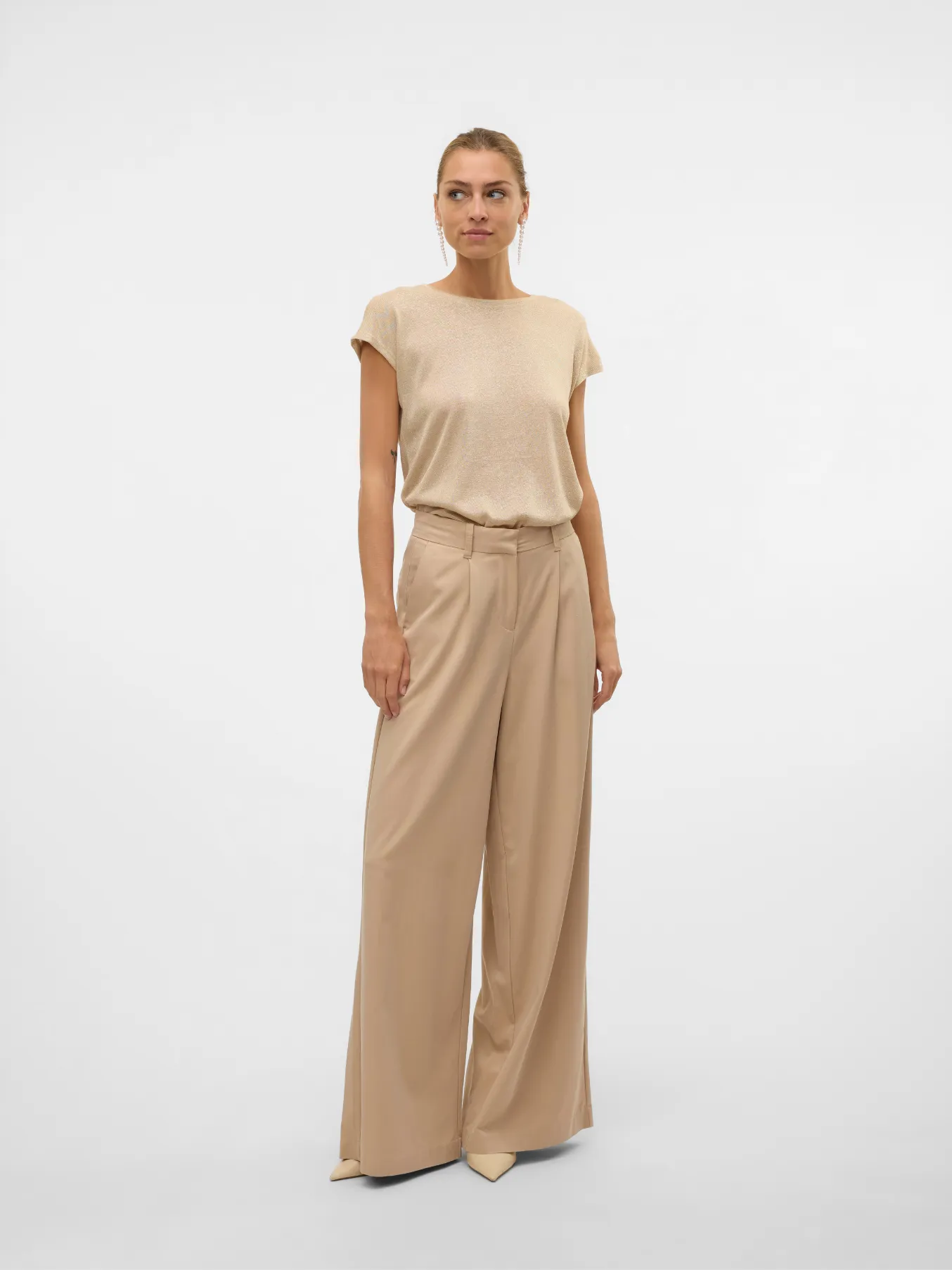 Ava Mink/Gold Lurex Glitter Top