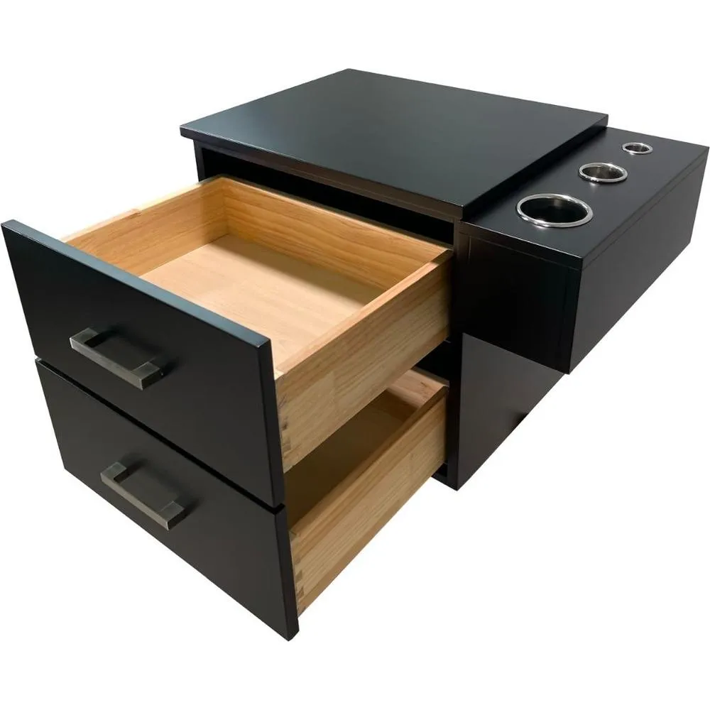 Avida Space-Saving Wall-Mount Styling Station Cabinet / Black by Deco Salon Furniture