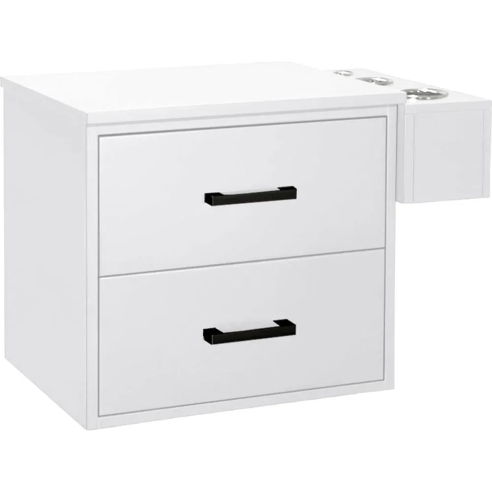 Avida Space-Saving Wall-Mount Styling Station Cabinet / White by Deco Salon Furniture