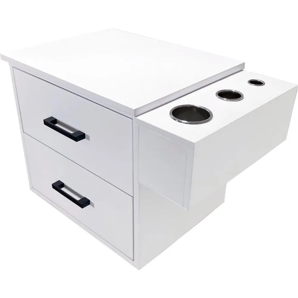 Avida Space-Saving Wall-Mount Styling Station Cabinet / White by Deco Salon Furniture