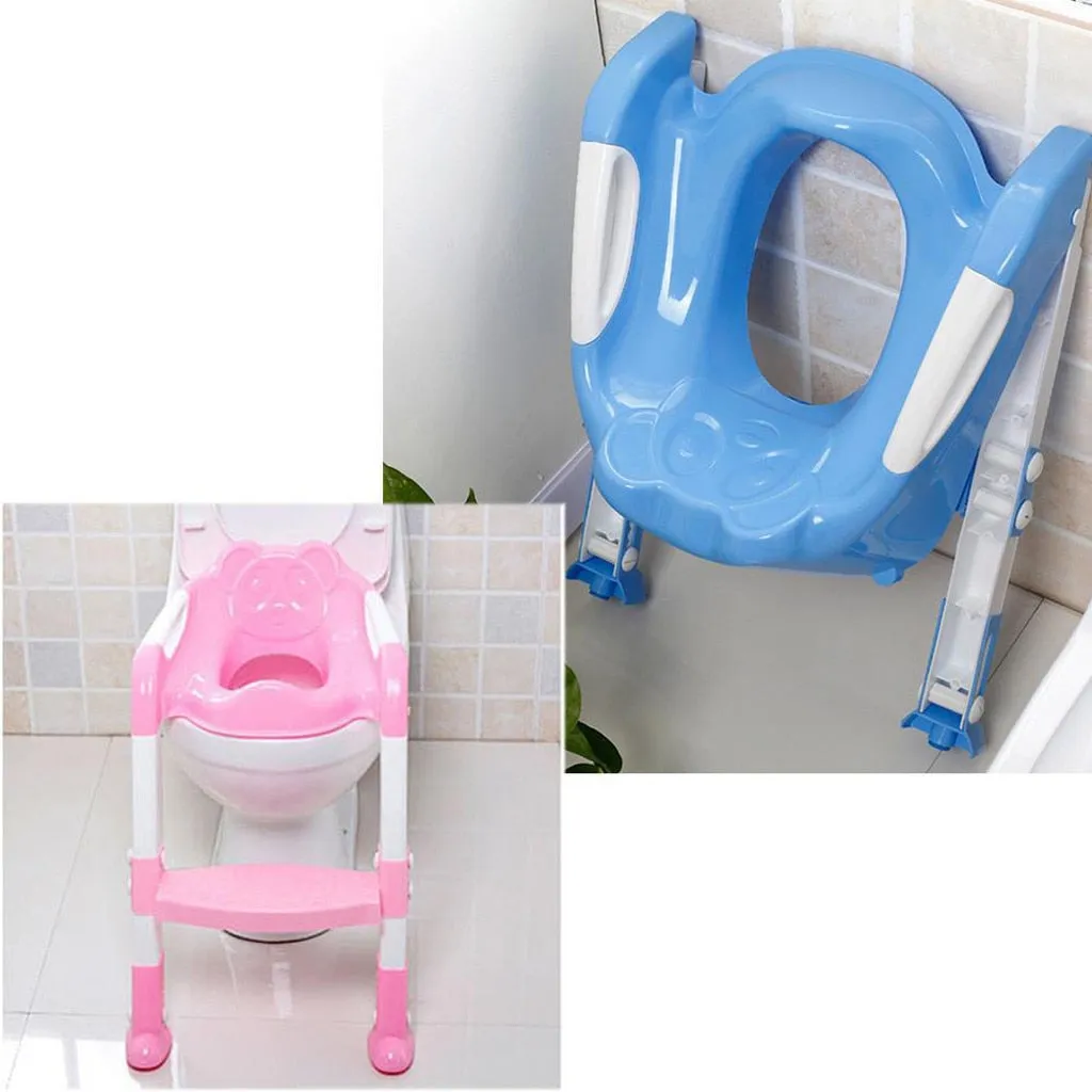 Baby Toddler Potty Toilet Trainer Seat Step Stool Ladder Adjustable Training Chair