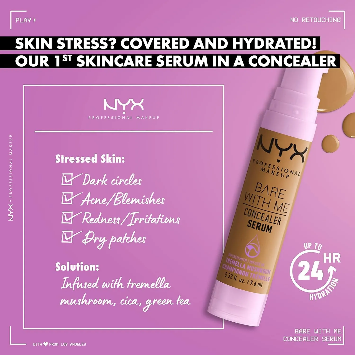 Bare with Me Concealer Serum, Concealer Makeup for up to 24Hr Hydration - Vanilla