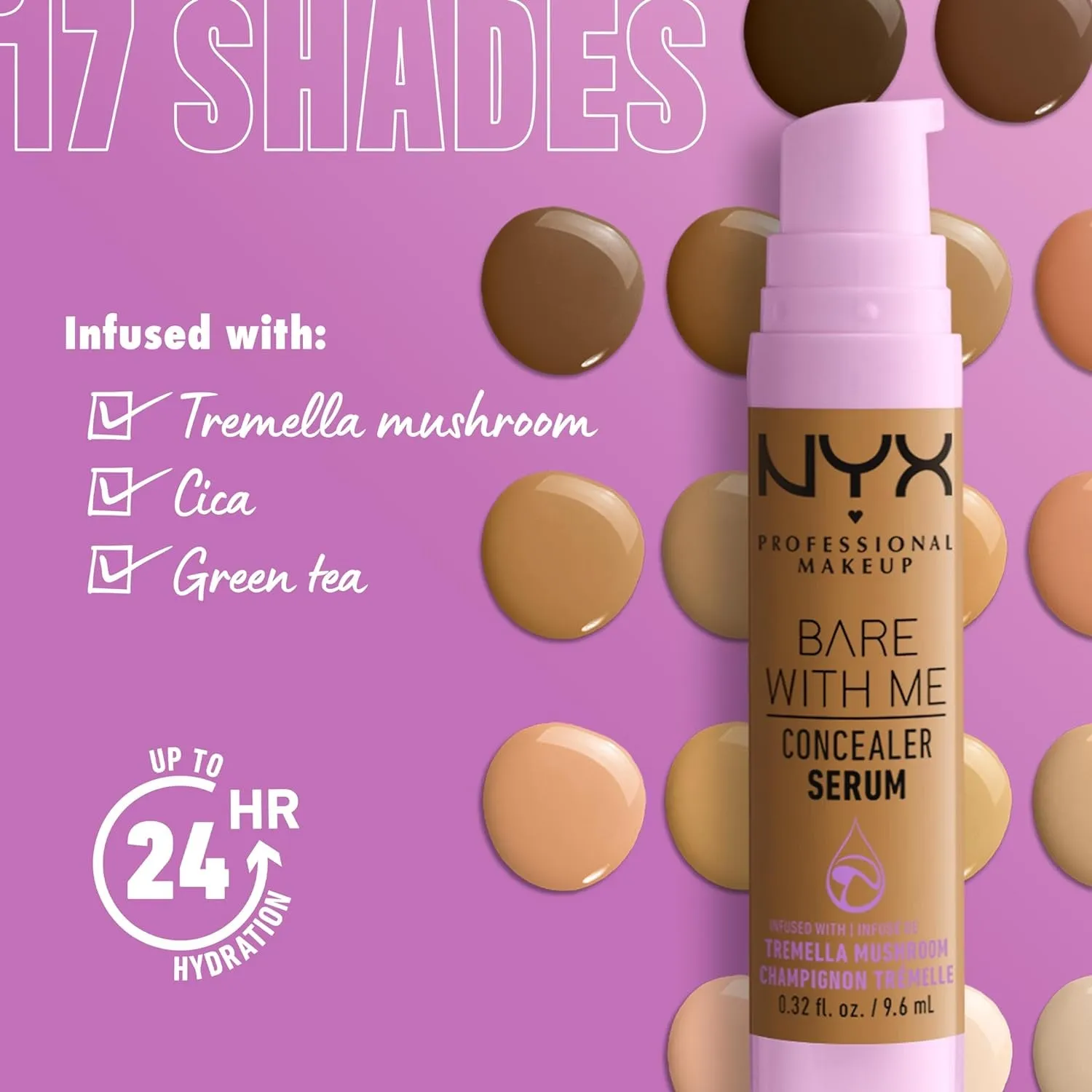 Bare with Me Concealer Serum, Concealer Makeup for up to 24Hr Hydration - Vanilla
