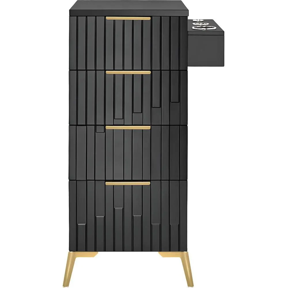 Belle Free-Standing Styling Station Cabinet / Black by Deco Salon Furniture