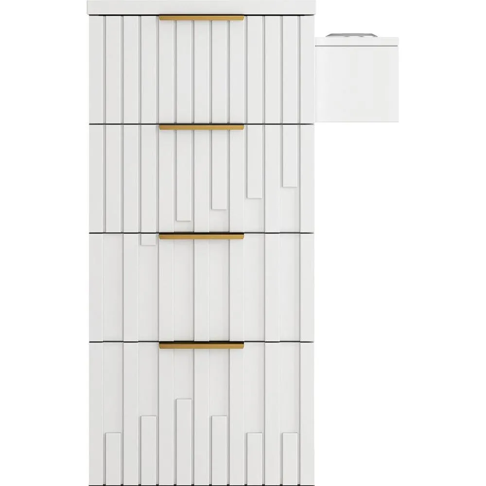 Belle Salon Trolley / 4 Storage Drawers Plus Tool Holder on Wheels for Salon Versatility / White by Deco Salon Furniture