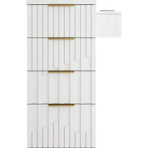 Belle Salon Trolley / 4 Storage Drawers Plus Tool Holder on Wheels for Salon Versatility / White by Deco Salon Furniture