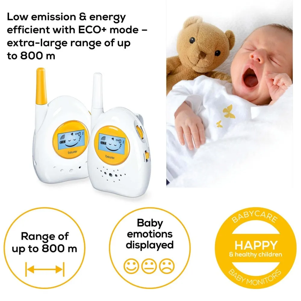 Beurer BY 84 Baby Monitor: Analogue, Up to 800m Range, Baby Emotions Display