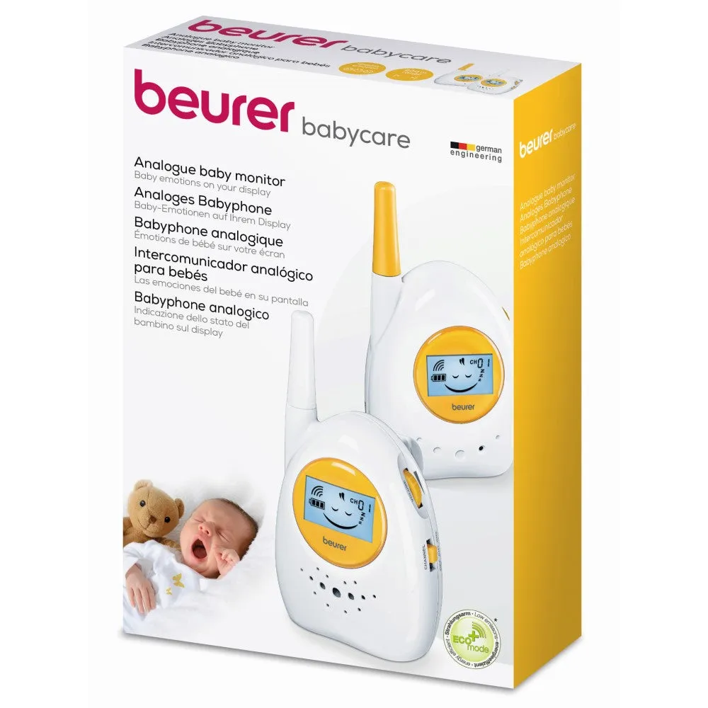 Beurer BY 84 Baby Monitor: Analogue, Up to 800m Range, Baby Emotions Display
