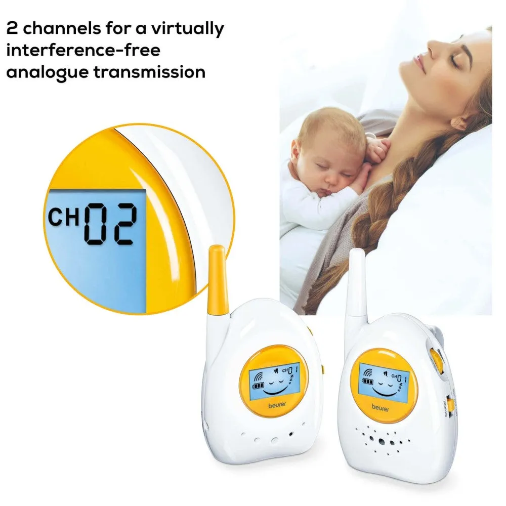Beurer BY 84 Baby Monitor: Analogue, Up to 800m Range, Baby Emotions Display