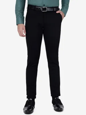 Black Solid Slim Fit Club Wear Trouser | JB Studio