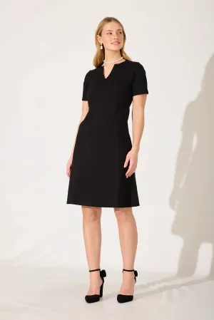 Black V Neck Stretch Dress for Workflow