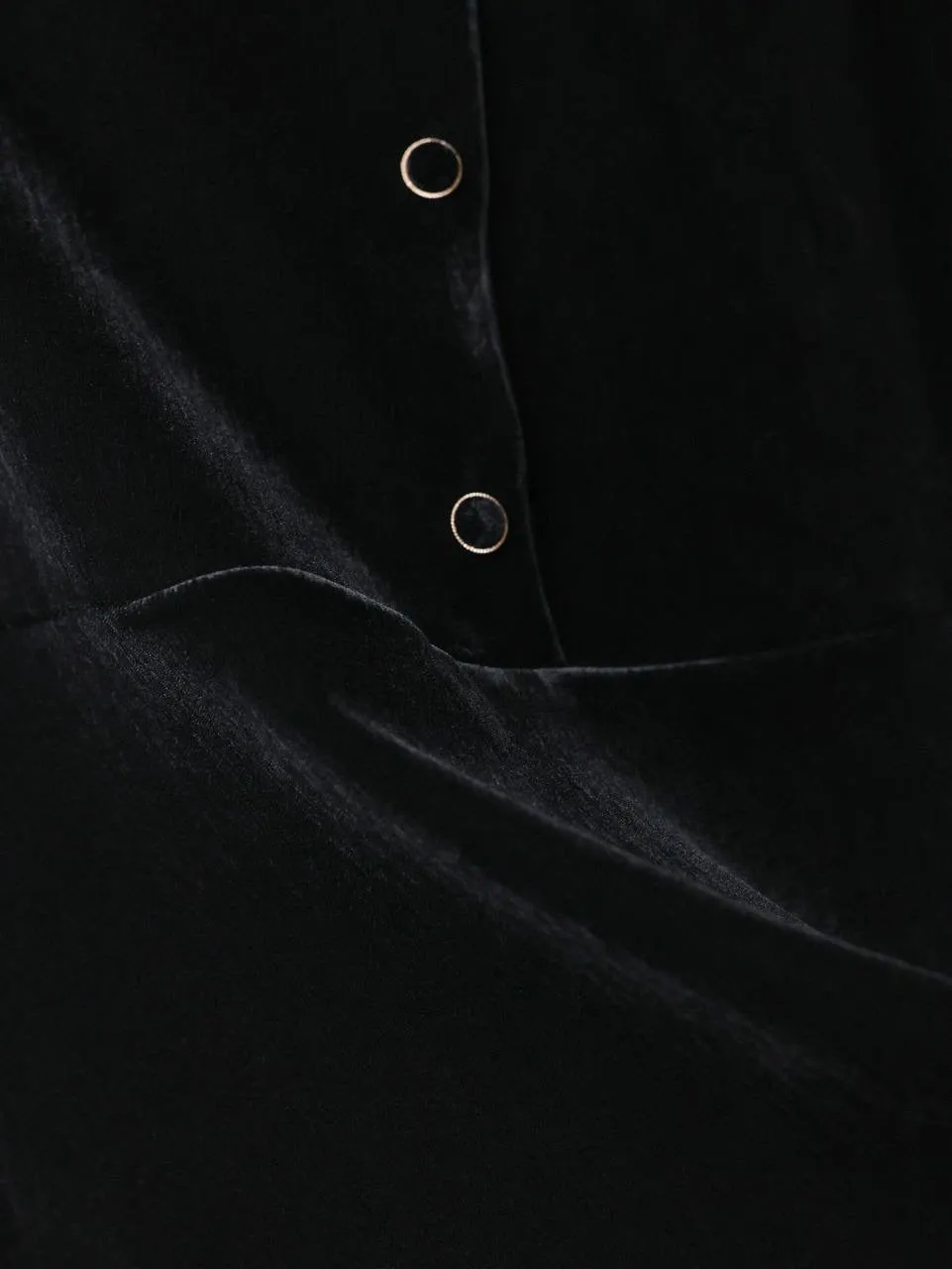 Black Velvet Midi Dress with White Collar