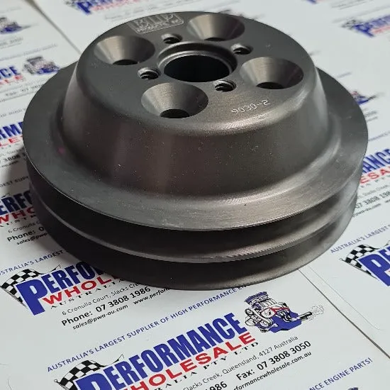 BLP Water Pump Pulley 7mm Poly-V suit Chev & Ford 4.120" Diameter, 2 Groove