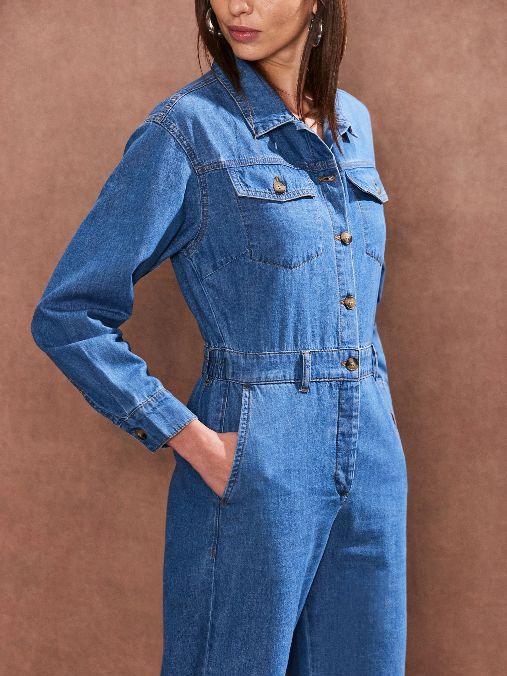 Blue Denim Jumpsuit