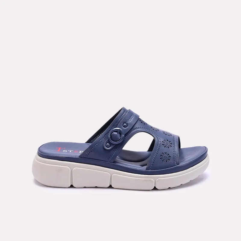 Blue Soft Chunky Casual Slippers 0413278