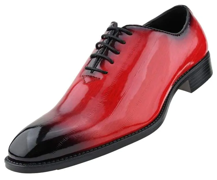 Brayden Red Exotic Eel Skin Oxfords For Men