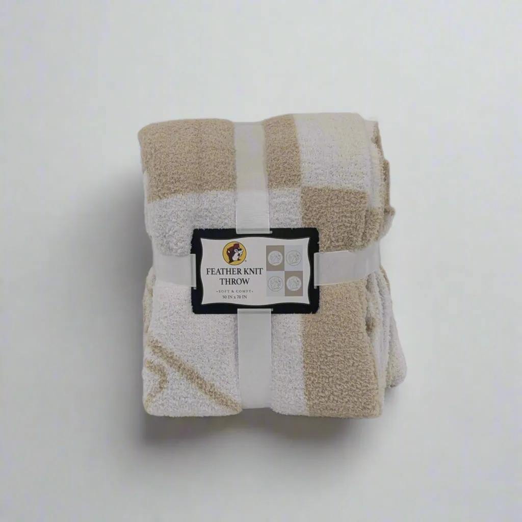 Buc-ee's Large Feather Knit Throw Blanket