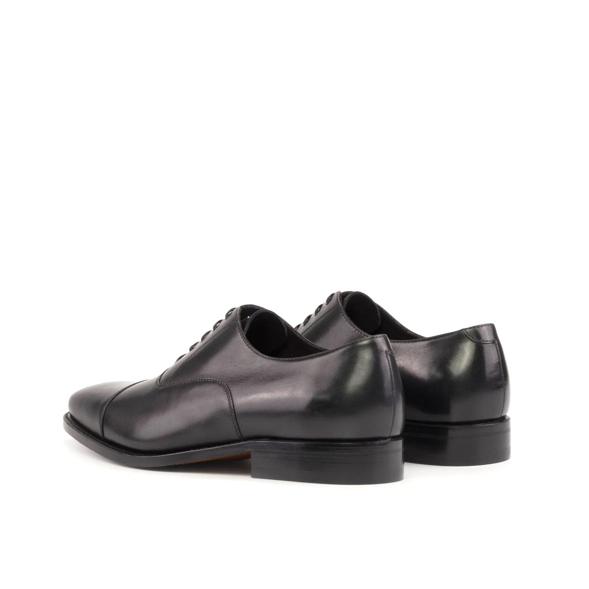 Cap Toe Oxford in Black Box Calf