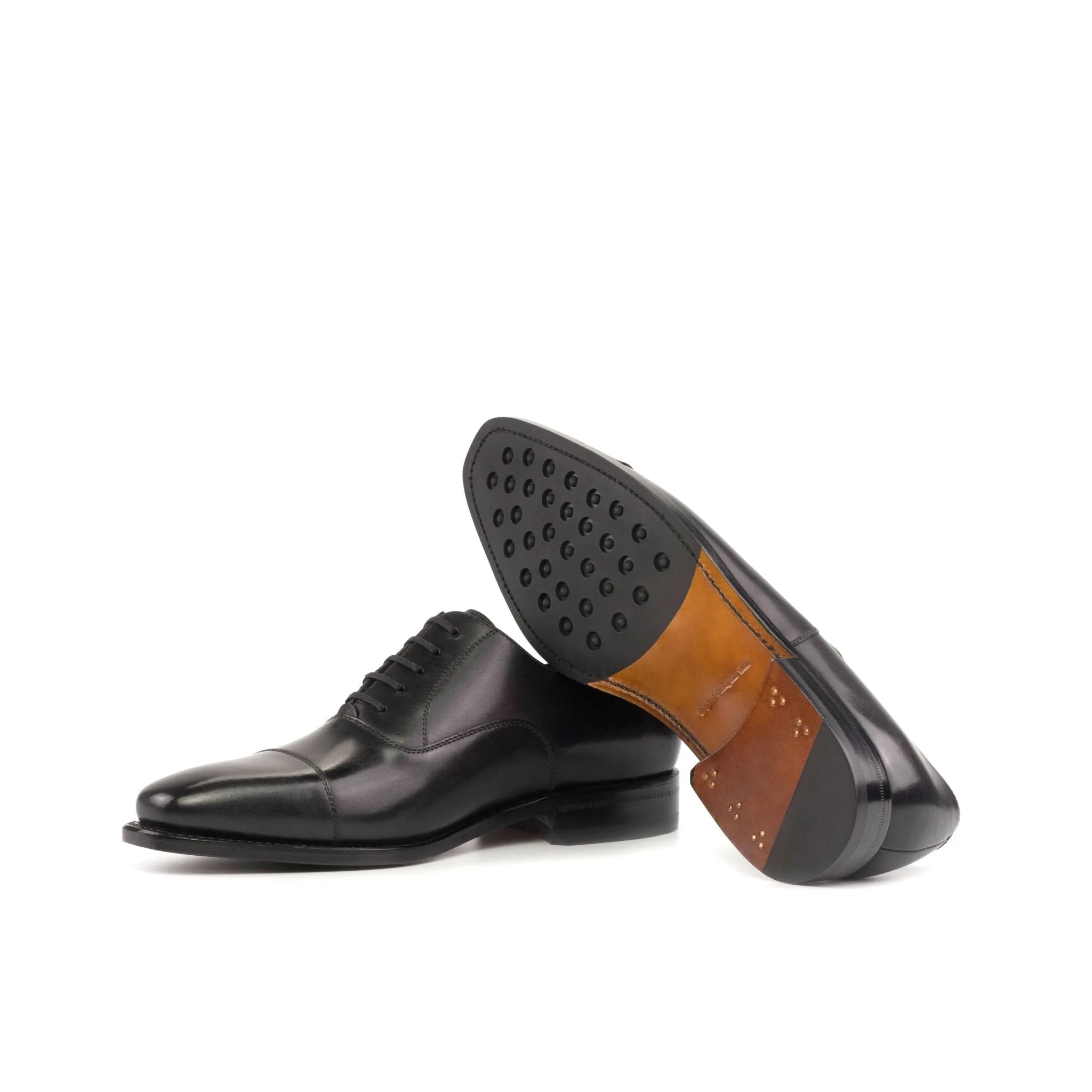 Cap Toe Oxford in Black Box Calf