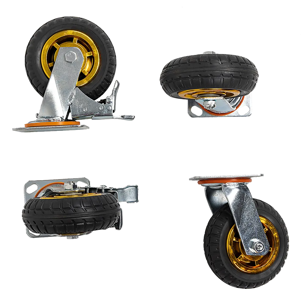 Castor Wheels 4 x 6" 150mm Swivel Silent Caster 2 Brakes 800KG