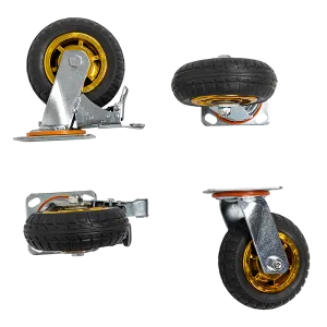 Castor Wheels 4 x 6" 150mm Swivel Silent Caster 2 Brakes 800KG