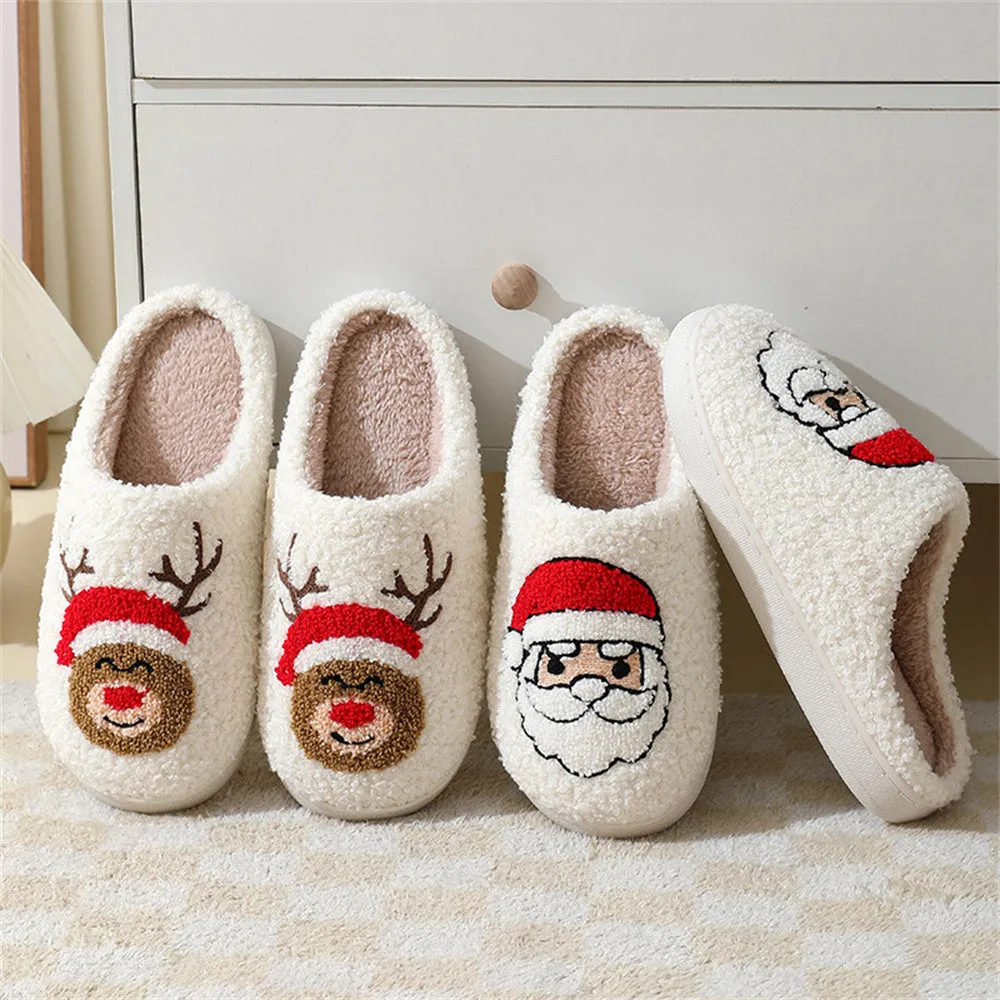 Christmas Gingerbread Man Slippers Santa Claus Shoes Home Cotton Slippers
