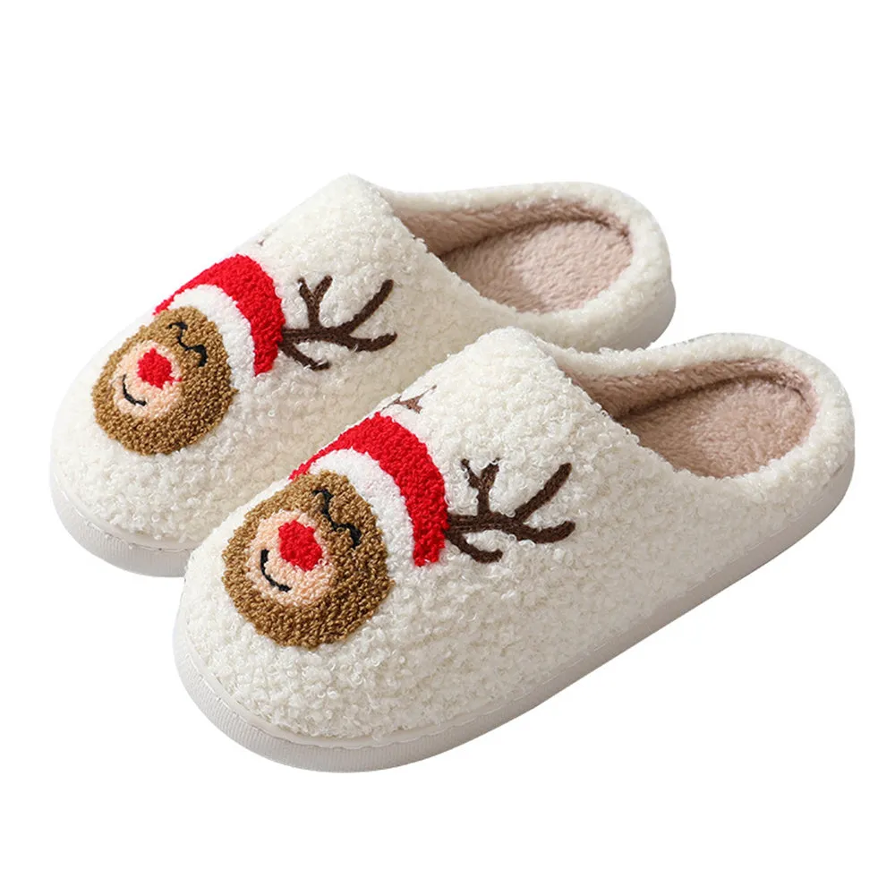 Christmas Gingerbread Man Slippers Santa Claus Shoes Home Cotton Slippers